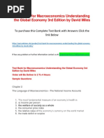 Test Bank for Macroeconomics Understanding the Global Economy 3rd Edition by David Miles