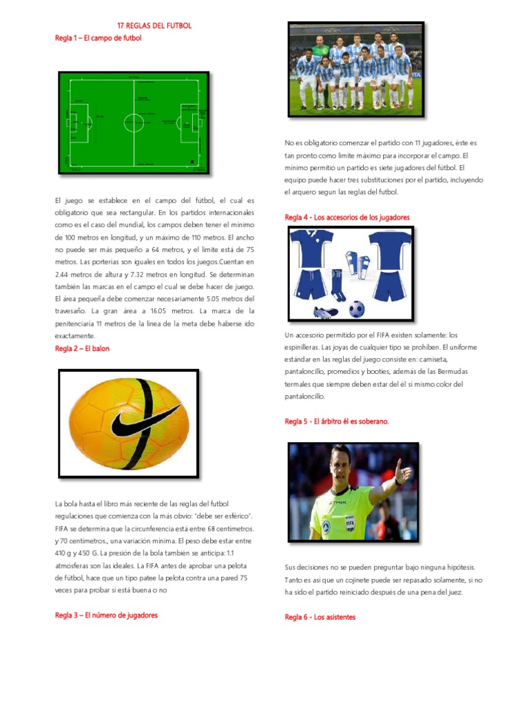 17 Reglas Del Futbol PDF Asociación