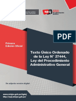 Texto Unico Ordenado de La Ley N 27444 PDF