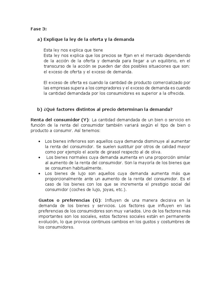 Fase3 - Fundamentos de Economia | PDF | Oferta (economía) | Oferta y ...