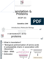 Translation & Proteins: (KCSP 15)