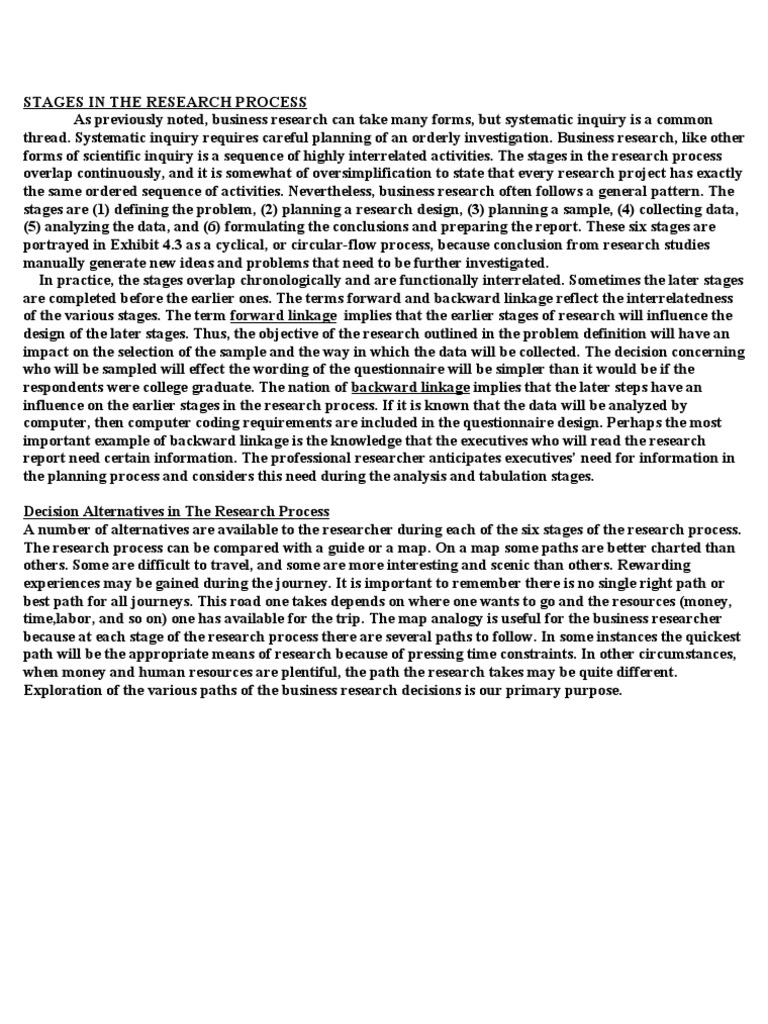 Six Stages of Business Research Process | PDF | Inquiry | Design
