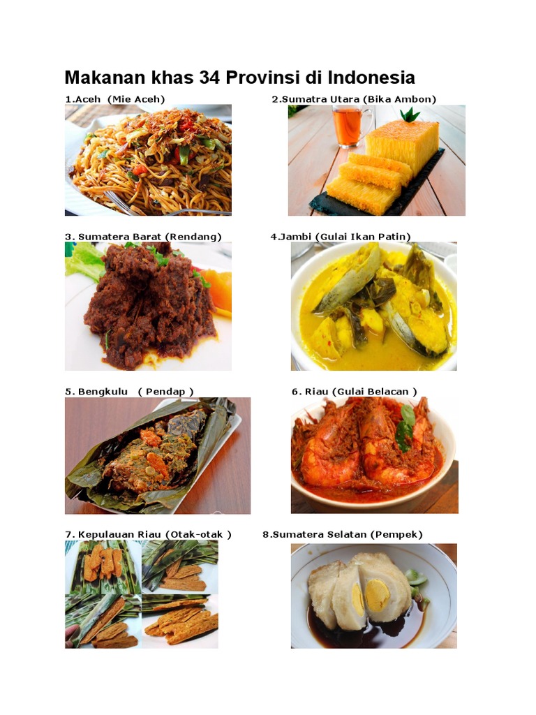 Makanan Khas 34 Provinsi Di Pdf