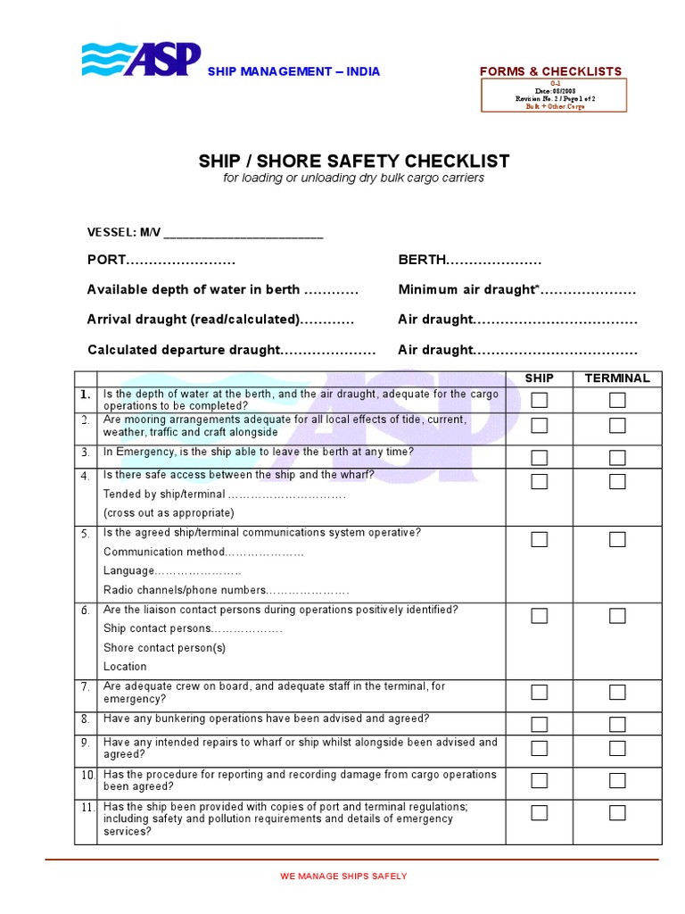 Steering Gear Test Routines Checklist Card, 4th Edition,