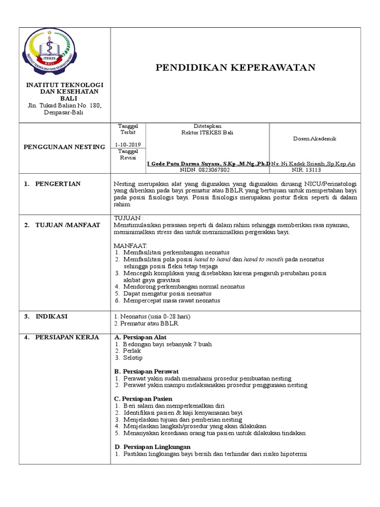 Prosedur Nesting untuk Bayi Prematur | PDF