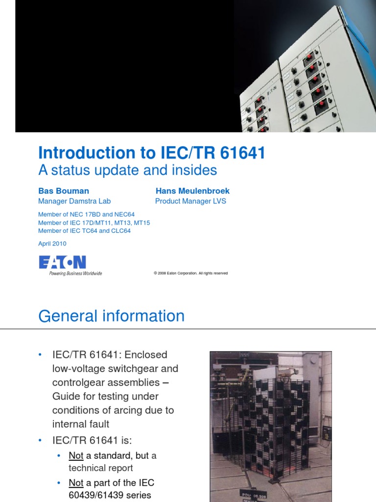IEC TR 61641 Rev Apr 2010 PDF Electric Arc Electrical Engineering