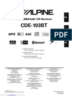 ALPINE CDE-103BT Owner's Manual