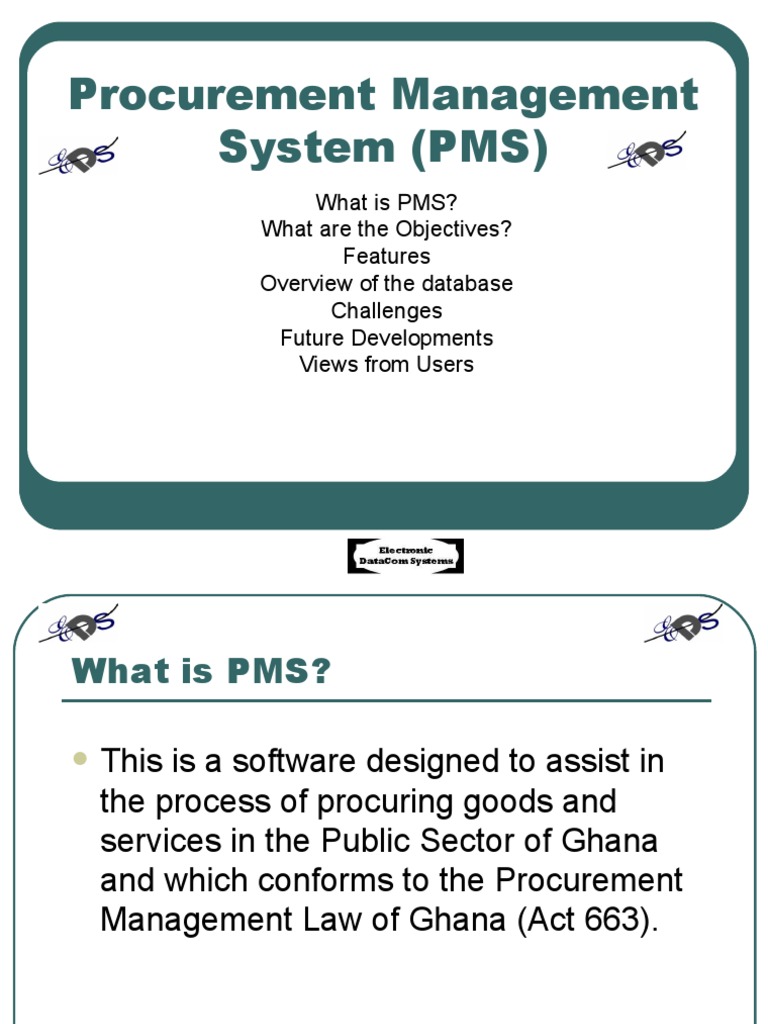 Procurement Management System (PMS) | PDF | Procurement | Accountability