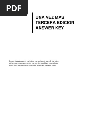 Una Vez Mas Tercera Edicion Answer Key Technology