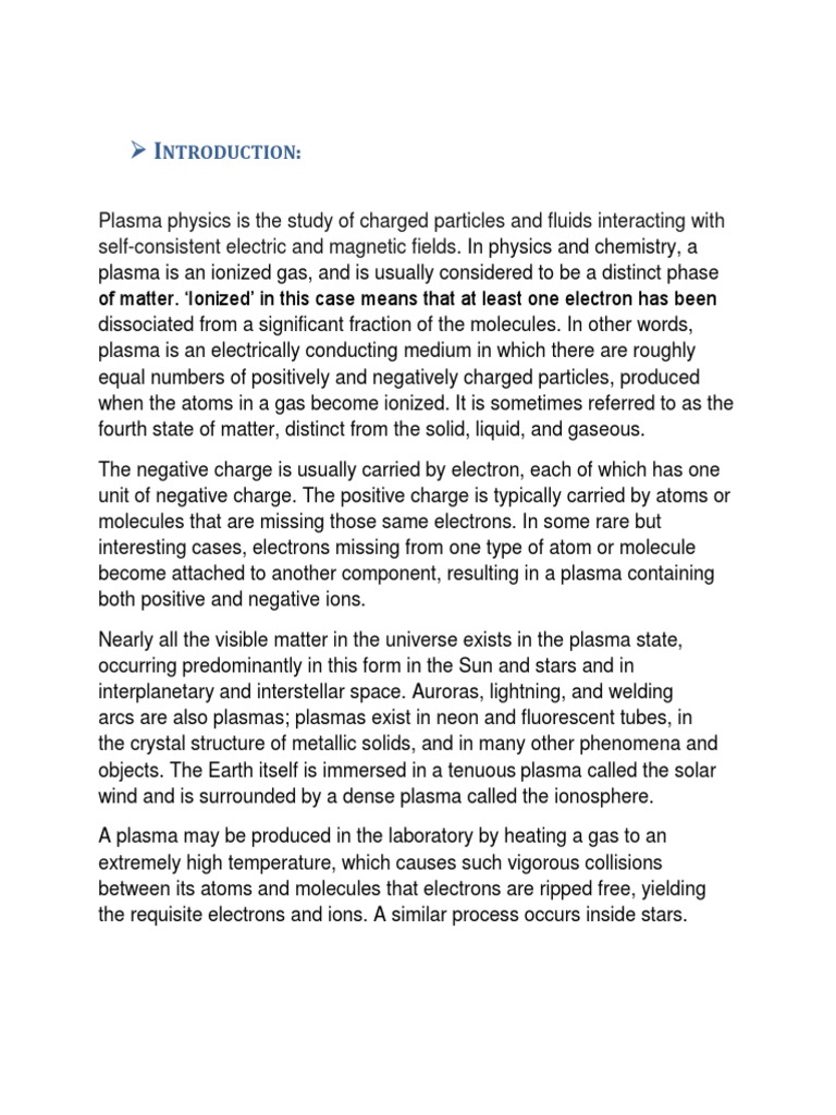 Plasma Thesis | PDF | Plasma (Physics) | Nuclear Fusion