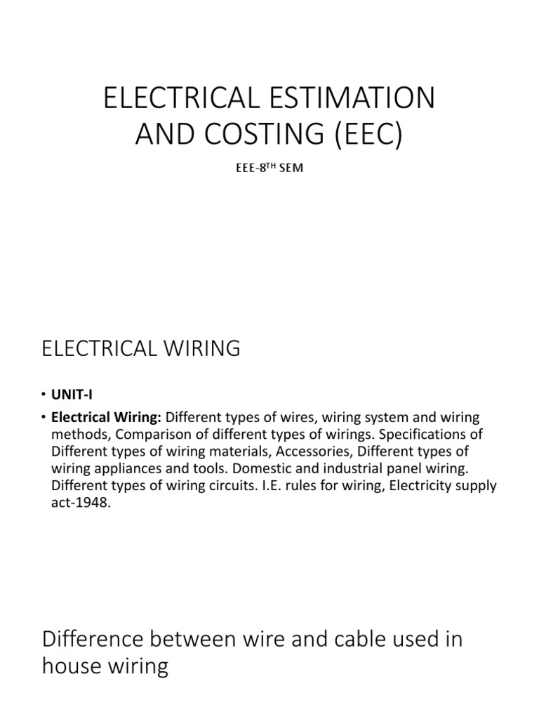 Eec Unit 1 | PDF | Electrical Wiring | Fuse (Electrical)