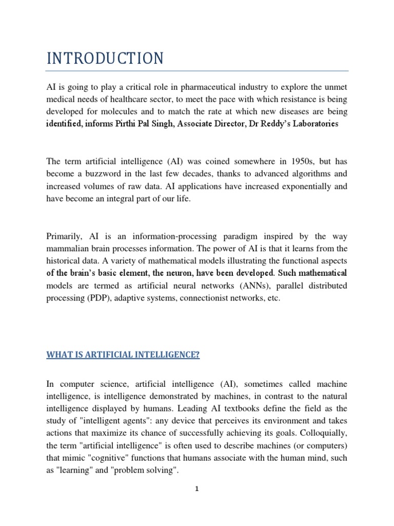 AI's Role in Pharma Innovation | PDF | Artificial Intelligence ...