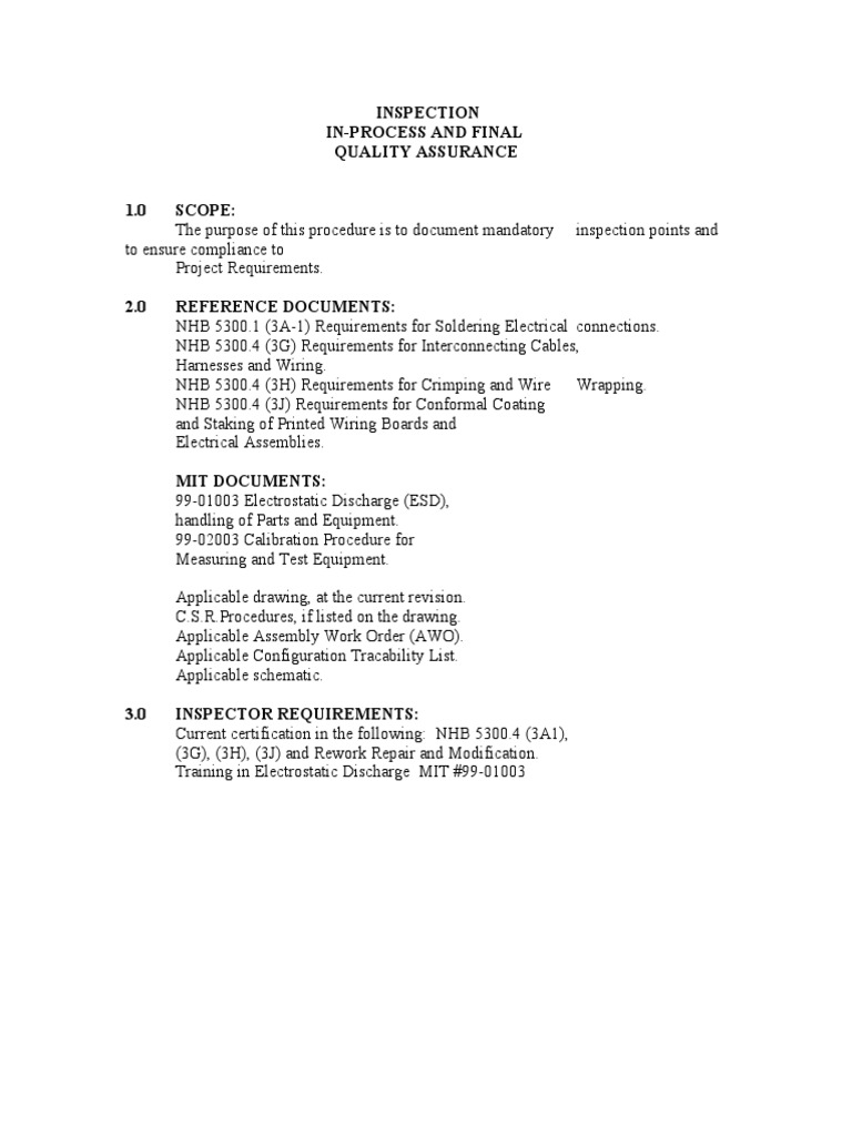 In Process Inspection Guide | PDF | Electrical Connector ...