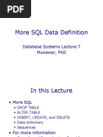 07 DBMS More SQL Data Definition