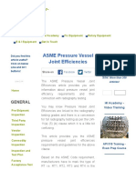 ASME Pressure Vessel Joint Efficiencies