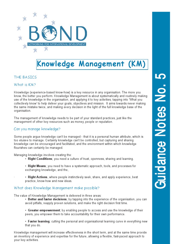 Bond Knowledge Management | PDF | Knowledge Management | Knowledge