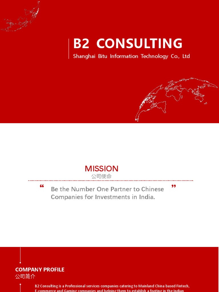 B2 Consulting: Bridging China-India Investments | PDF | Financial ...