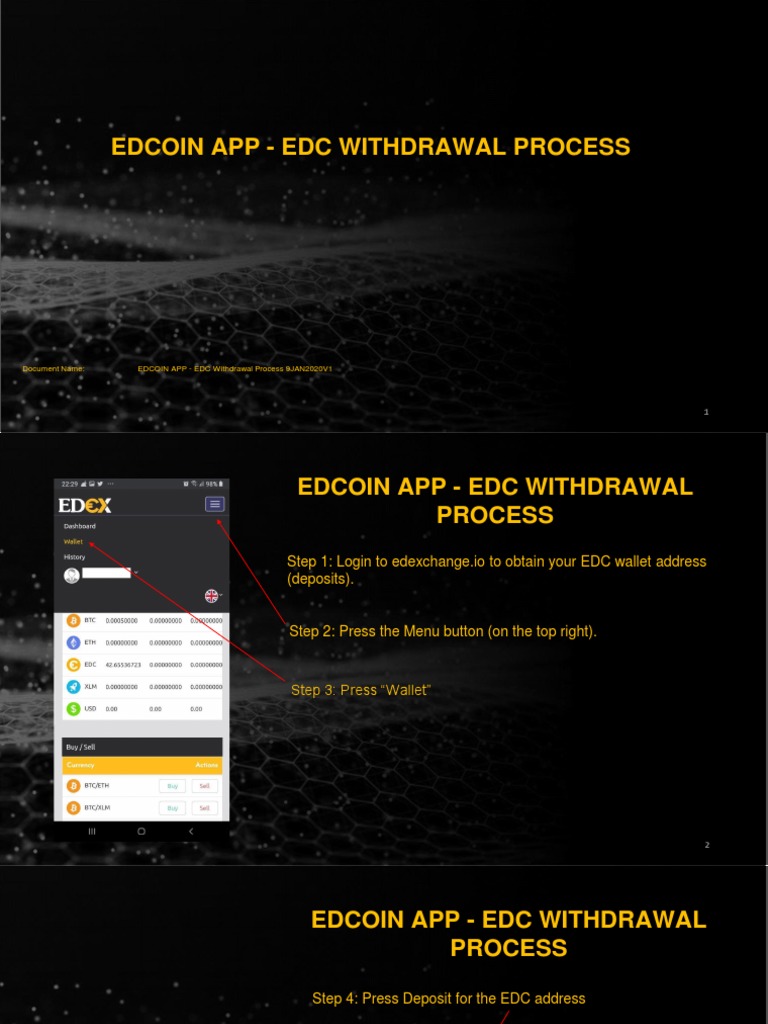 EDC Withdrawal Steps for Edcoin App | PDF | Qr Code | Areas Of Computer ...