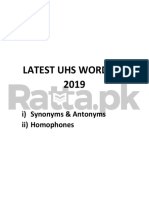 Re - UHS Wordlist Synonyms and Antonyms 2019 (PASHA)