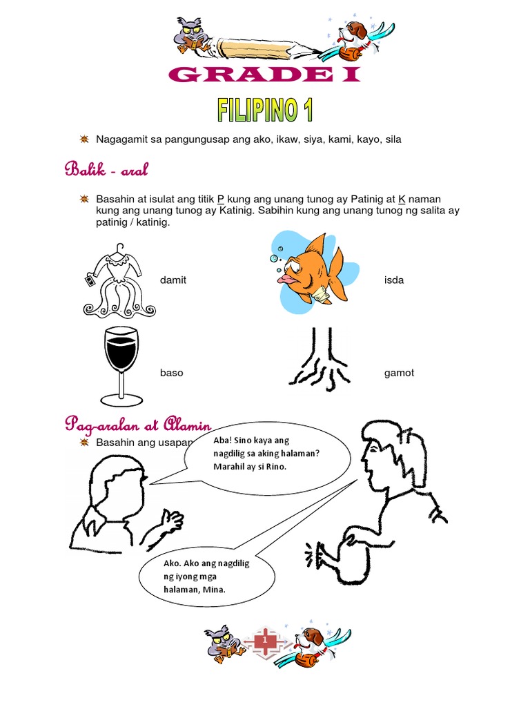 filipino g1 gamit ng ako ikaw siya kami kayo sila pdf