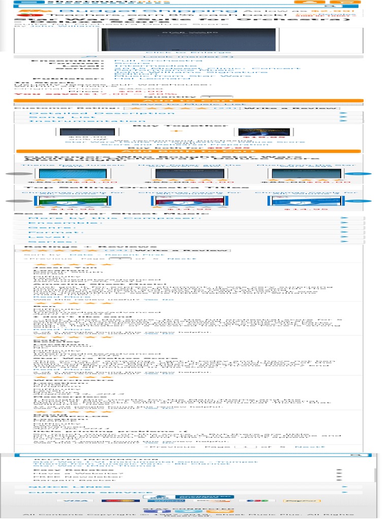 Star Wars Suite For Orchestra Deluxe Score By John Williams Full