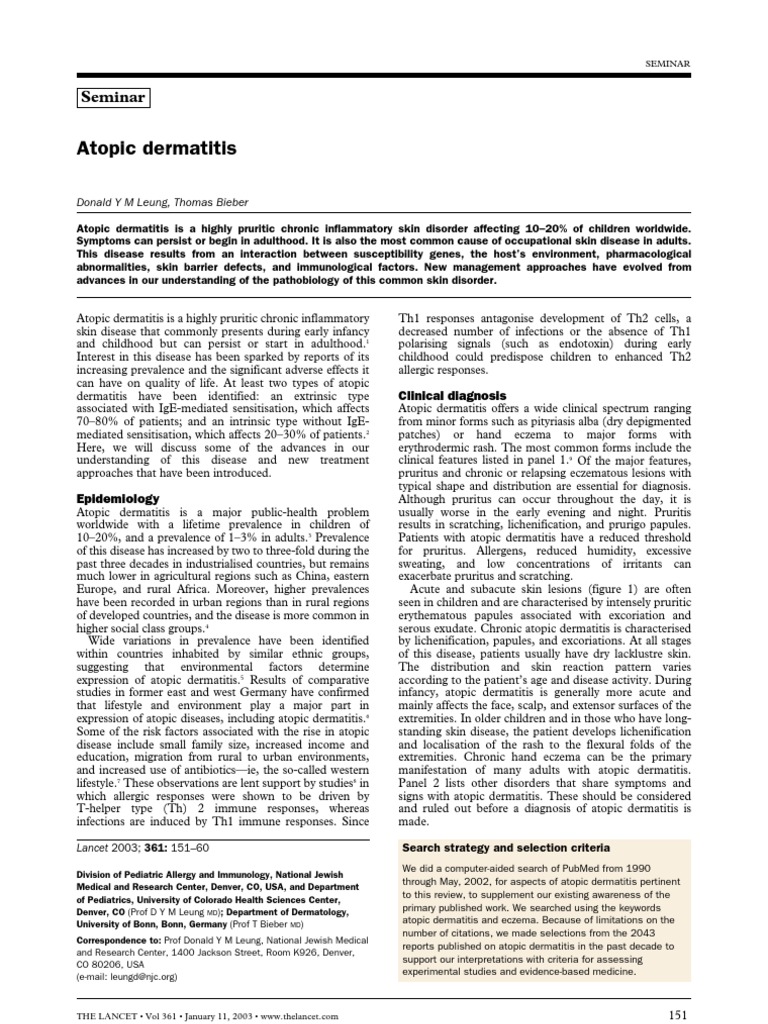 Understanding Atopic Dermatitis: Overview | PDF | Allergy | Dermatitis
