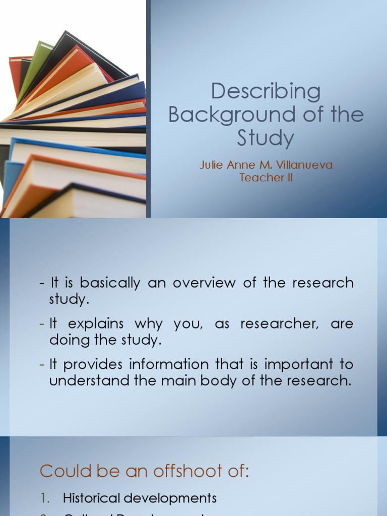 Describing Background of The Study 1 PDF | PDF
