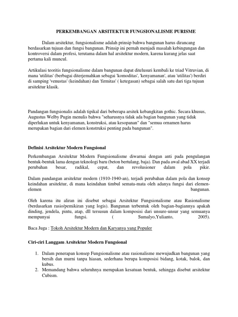 Fungsionalisme Purisme Pdf