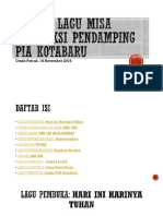 Daftar Lagu Misa Rekoleksi Pendamping PIA Kotabaru - Pps