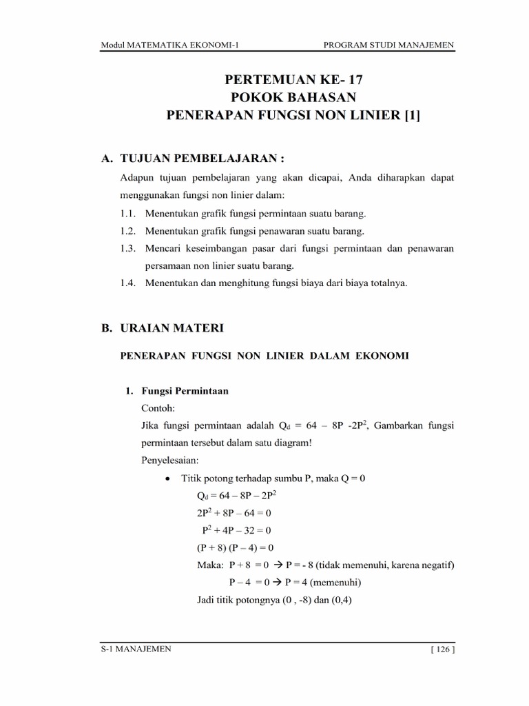 Penerapan Fungsi Non Linier 1