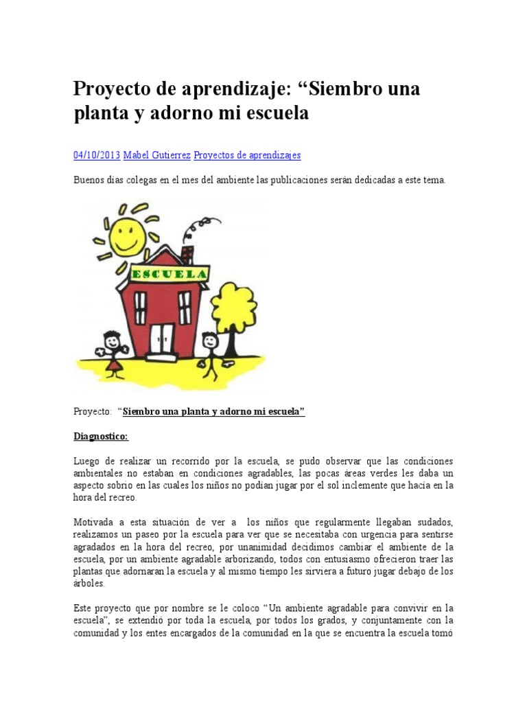 Proyecto de Aprendizaje Las Plantas | PDF | Oración (Lingüística) |  Comunicación