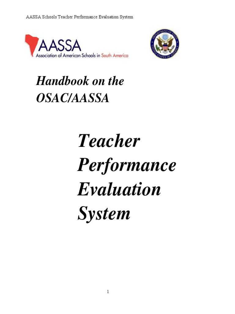 Teacher Performance Evaluation System Handbook Pdf Educational