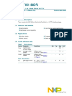 BT151-500R NXP, Tiristor, 500 V, 15 mA, 7.5 A, 12 A, TO-220AB, 3 Pines.pdf