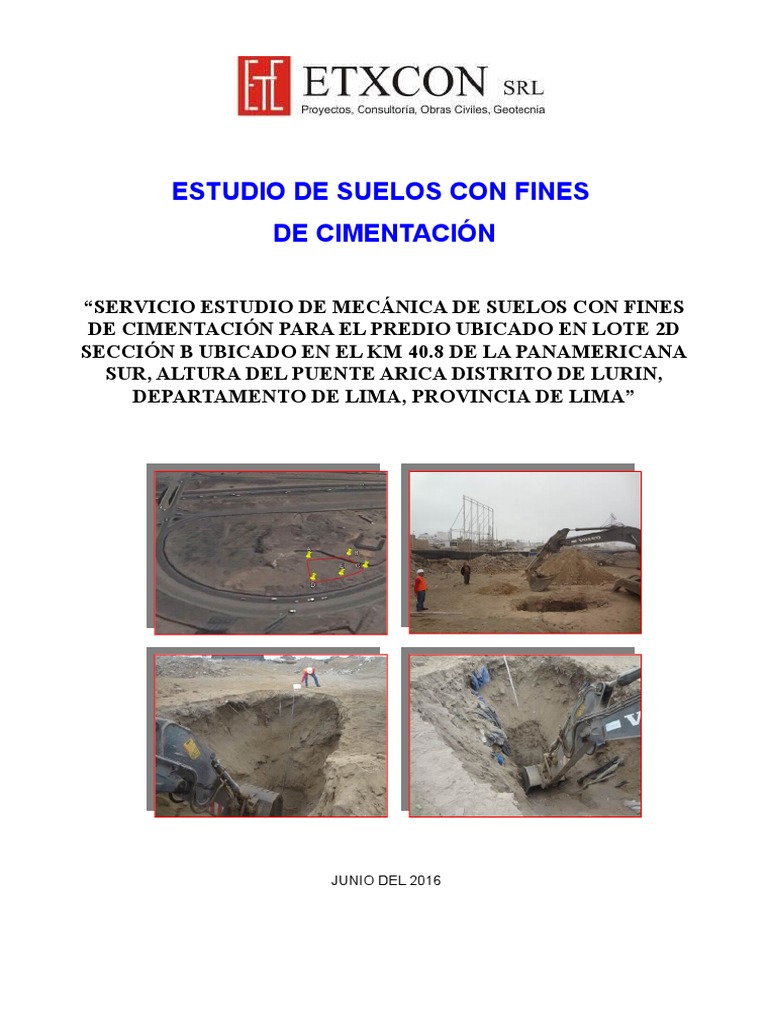 Estudio De Suelos Lurin1 Pdf Fundación Ingeniería Roca Geología