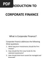 Introduction To Corporate Finance