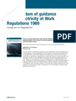 Guidance On Electricity at Work Regulations 1989