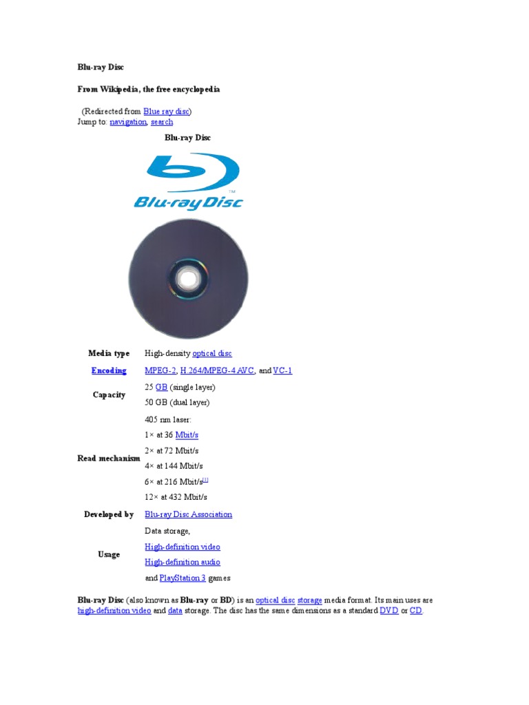 Bluray Disc Notes Blu Ray Dvd