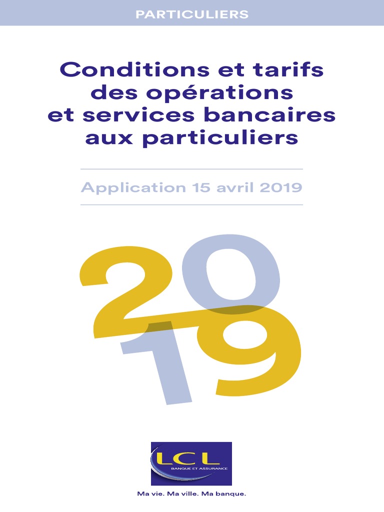 Tarifs Bancaires LCL pour Particuliers | PDF | Chèque | MasterCard