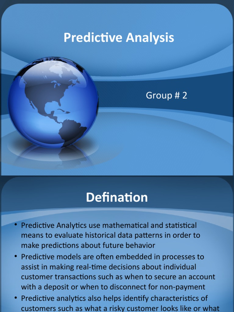 Predictive Analysis: Group # 2 | PDF