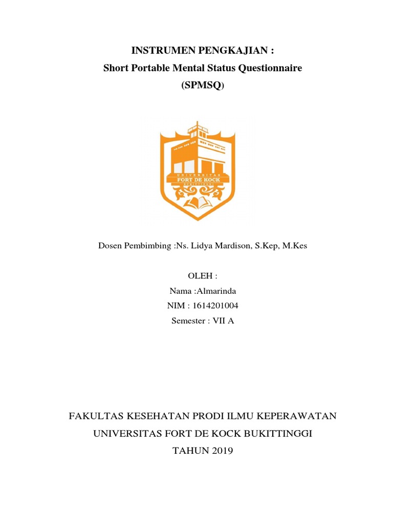 ALMARINDA Short Portable Mental Status Questionnaire | PDF