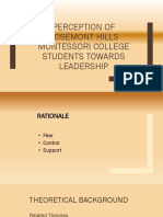 Perception of Rosemont Hills Montessori College Students Towards