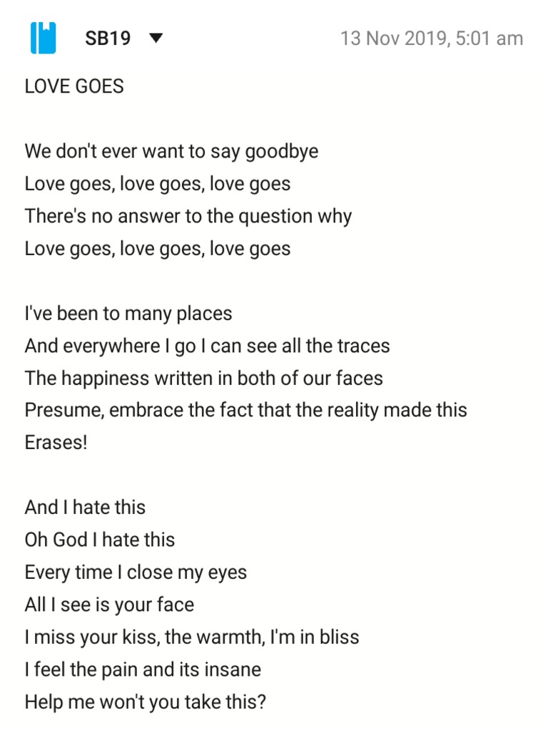 SB19 love goes lyrics