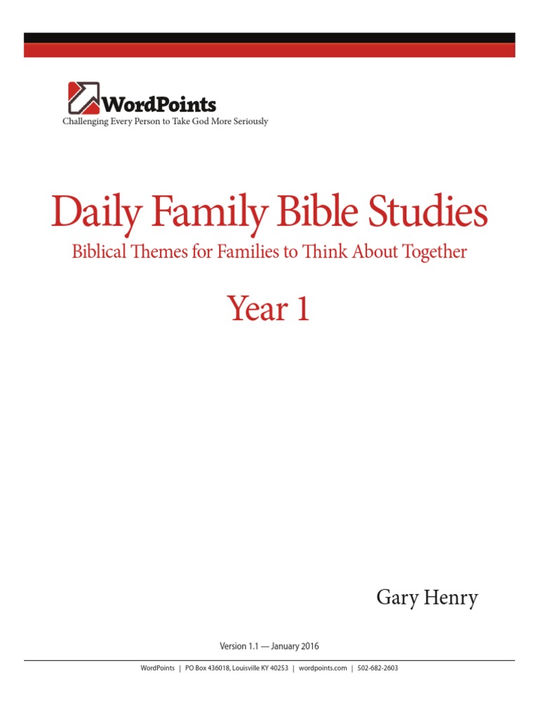 Daily Family Bible Studies 1 - 1.1 | PDF | Book Of Proverbs | Christian ...