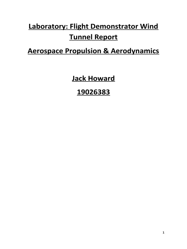 Wind Tunnel Experiment on Lift and Pressure | PDF | Airfoil | Reynolds ...