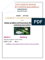 Effect of Potassium Bisulphite As A Food Preservative