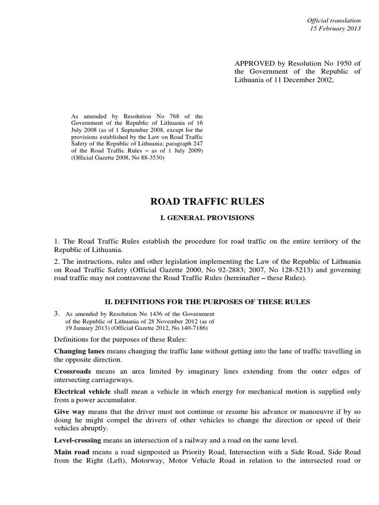 Traffic Rules PDF | PDF | Traffic | Traffic Light