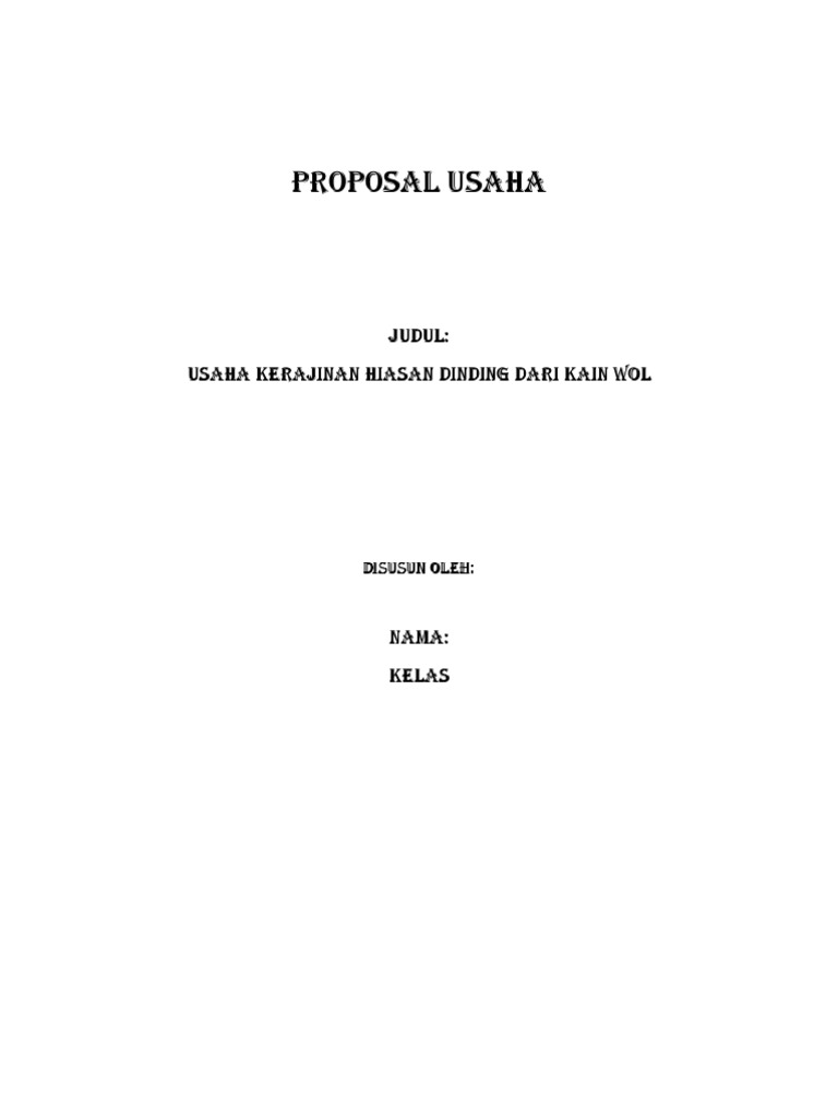 Proposal Usaha Gantungan Kunci | PDF