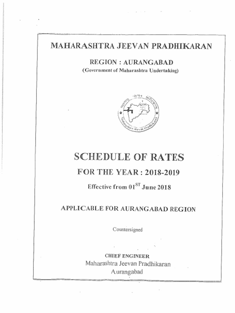 Aurangabad MJP DSR 2018-19 - 1 PDF | PDF