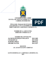 Análisis Sobre El Código Tributario Ley 11-92 de La Republica Dominicana