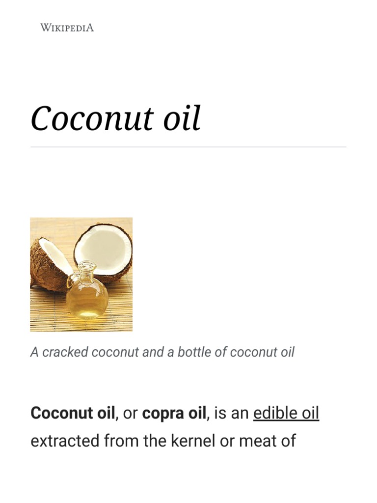 Coconut Oil PDF Coconut Oil Cooking Oil